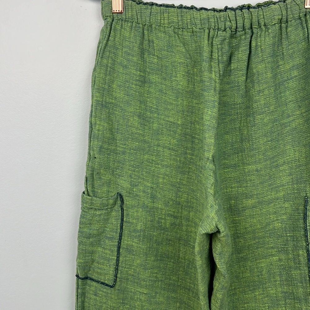CLICK by Color me Cotton 100% linen medium 2 piece women’s set reversible pants - Picture 10 of 12